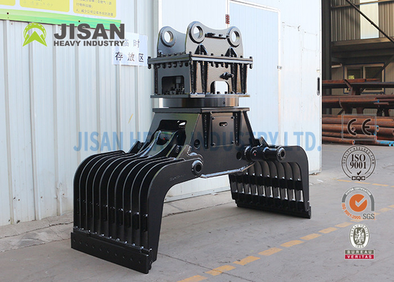 การถล่มและขยะโลหะการจัดสรรทําเรียบเรียบ การจัดสรรและการถล่ม Grapple Excavator Attachment Grapple Grab