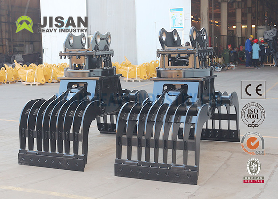 การถล่มและขยะโลหะการจัดสรรทําเรียบเรียบ การจัดสรรและการถล่ม Grapple Excavator Attachment Grapple Grab