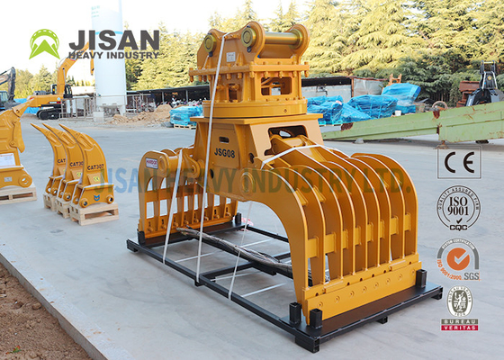 การถล่มและขยะโลหะการจัดสรรทําเรียบเรียบ การจัดสรรและการถล่ม Grapple Excavator Attachment Grapple Grab