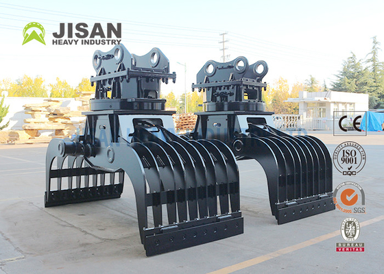 การถล่มและขยะโลหะการจัดสรรทําเรียบเรียบ การจัดสรรและการถล่ม Grapple Excavator Attachment Grapple Grab