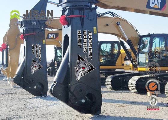 Teyun Tycs450rt ไฮดรอลิก Shear Excavator ทนทาน Shears โลหะสําหรับการตัดและการฟื้นฟูวัสดุเศษในสถานที่ถล่มอุตสาหกรรม