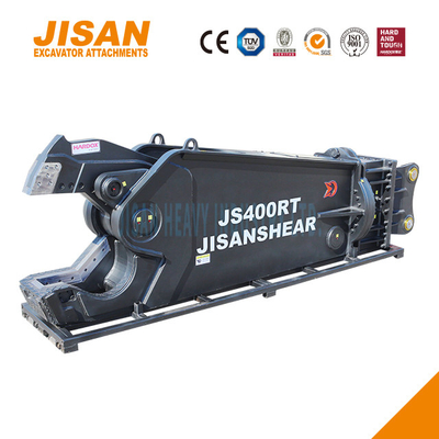 JS430RT เครื่องตัดโลหะสําหรับเครื่องขุดสําหรับตัดเหล็กเหล็กและวัสดุอื่น ๆ ด้วยการติดตั้งแขน 40-50 ตัน