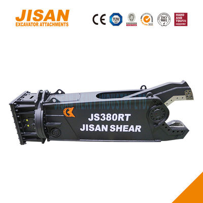 กรรไกรตัดโลหะสำหรับรถขุด JS400RT ออกแบบมาเพื่อประสิทธิภาพและความแข็งแรงสูงสุด วาล์วควบคุมความเร็วในการหมุน 360 องศา และแรงตัด 800T