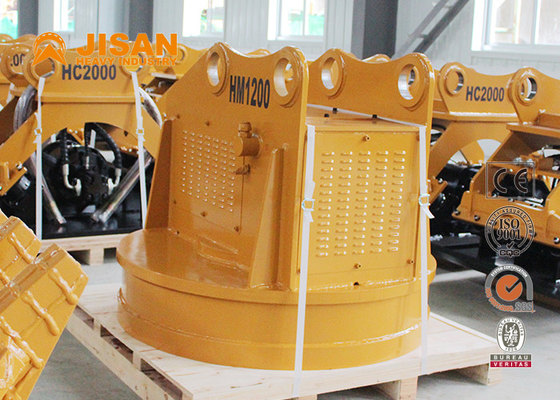 1600kg 3600lb 1.2m 47in แม่เหล็กไฟฟ้ายกกลมไฮดรอลิกสำหรับเศษโลหะเครน