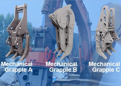 รถขุดเหล็กแรงสูงสีเหลือง Rock Grab Hydraulic 1.2M