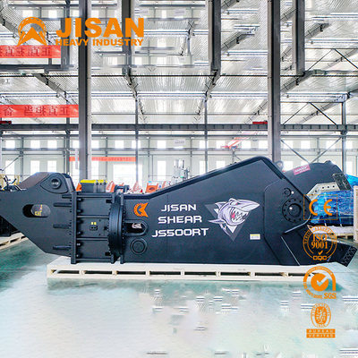 ชุดเครื่องมือ 55 Ton Excavator Attachment Demolition Shear For Construction Mobile Scrap Metal
