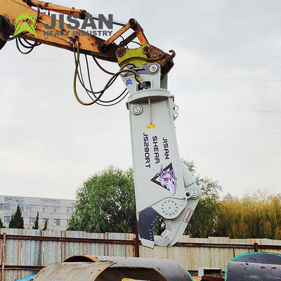 อุปกรณ์รื้อถอน Sk460 Excavator ไฮดรอลิกเฉือนเพื่อตัดเหล็กเหล็ก
